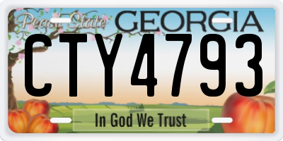 GA license plate CTY4793