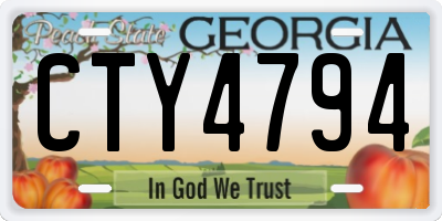 GA license plate CTY4794