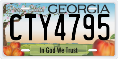 GA license plate CTY4795