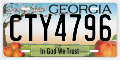 GA license plate CTY4796