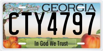 GA license plate CTY4797