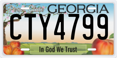 GA license plate CTY4799