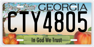 GA license plate CTY4805