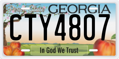 GA license plate CTY4807