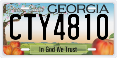 GA license plate CTY4810