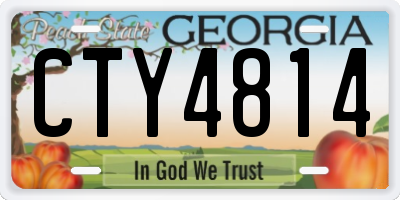 GA license plate CTY4814