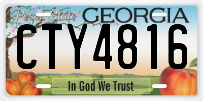 GA license plate CTY4816