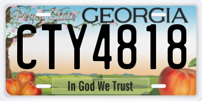 GA license plate CTY4818