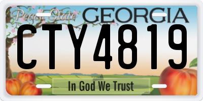 GA license plate CTY4819