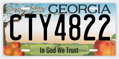 GA license plate CTY4822