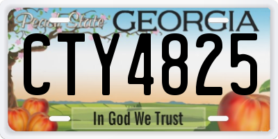 GA license plate CTY4825