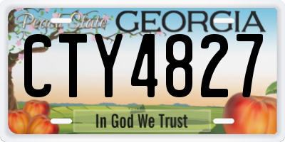 GA license plate CTY4827