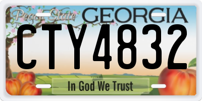 GA license plate CTY4832