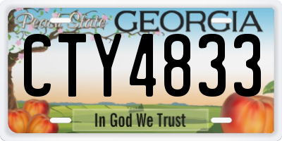 GA license plate CTY4833