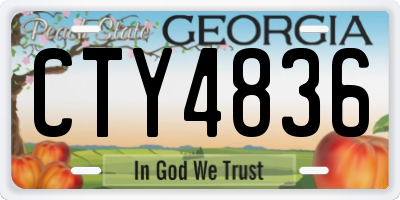 GA license plate CTY4836
