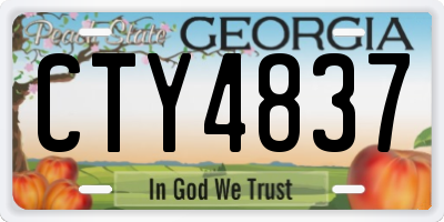 GA license plate CTY4837
