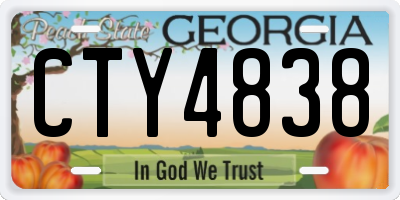 GA license plate CTY4838