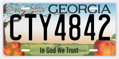 GA license plate CTY4842