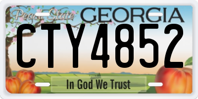 GA license plate CTY4852