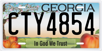 GA license plate CTY4854