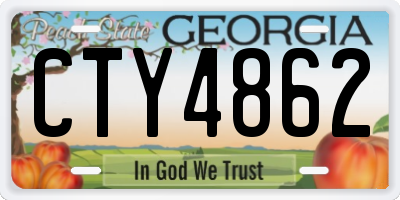 GA license plate CTY4862