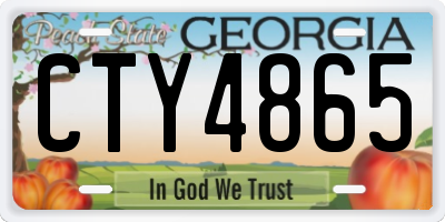 GA license plate CTY4865
