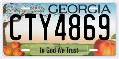 GA license plate CTY4869
