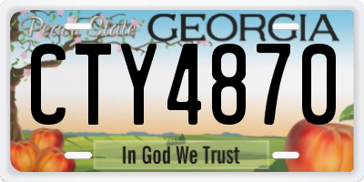 GA license plate CTY4870