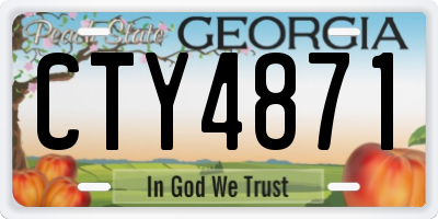 GA license plate CTY4871