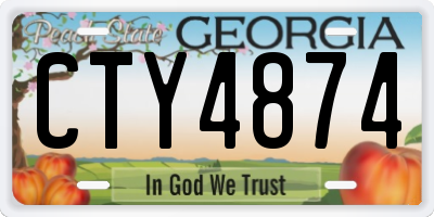 GA license plate CTY4874