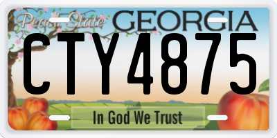 GA license plate CTY4875