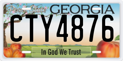 GA license plate CTY4876