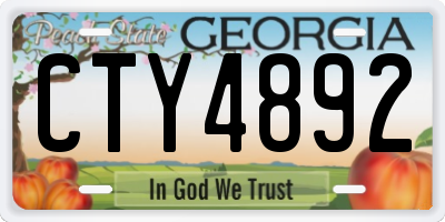 GA license plate CTY4892