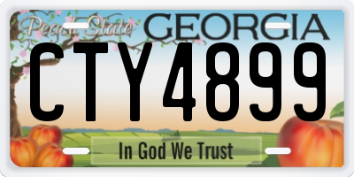 GA license plate CTY4899