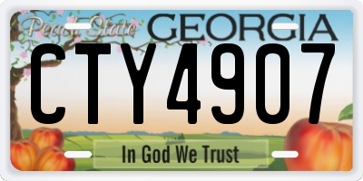 GA license plate CTY4907