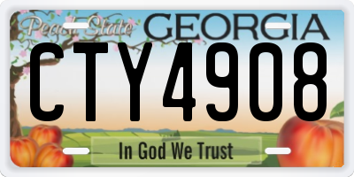 GA license plate CTY4908