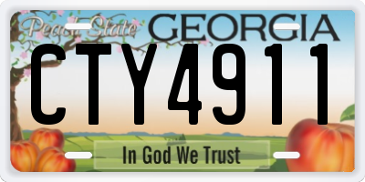 GA license plate CTY4911