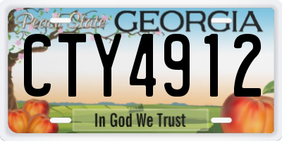 GA license plate CTY4912