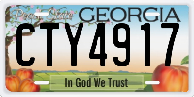 GA license plate CTY4917