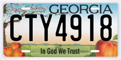 GA license plate CTY4918