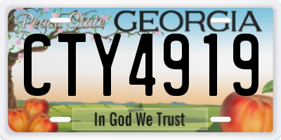 GA license plate CTY4919
