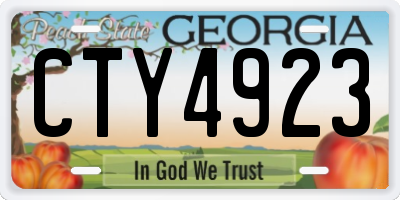 GA license plate CTY4923