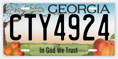 GA license plate CTY4924