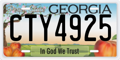 GA license plate CTY4925
