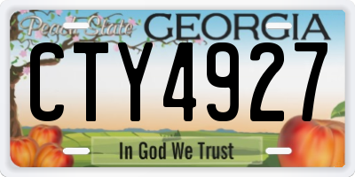 GA license plate CTY4927