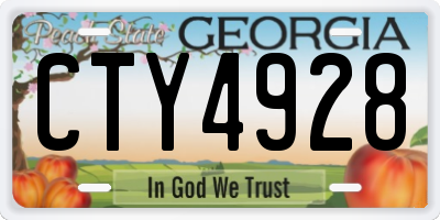 GA license plate CTY4928