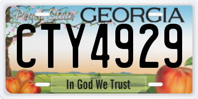 GA license plate CTY4929