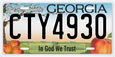 GA license plate CTY4930