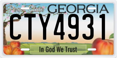 GA license plate CTY4931