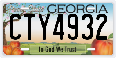 GA license plate CTY4932